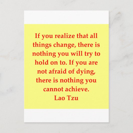 großartiges Lao Tzu Zitat Postkarte (Vorderseite)