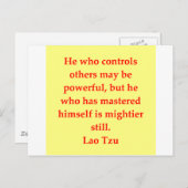 großartiges Lao Tzu Zitat Postkarte (Vorne/Hinten)