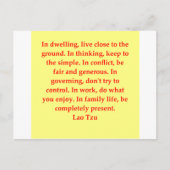 großartiges Lao Tzu Zitat Postkarte (Vorderseite)