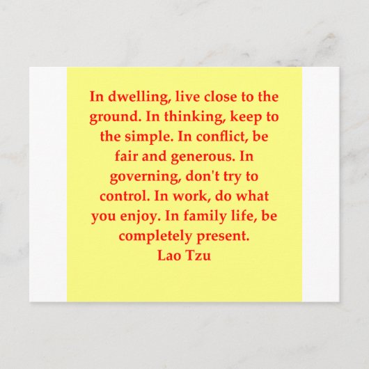 großartiges Lao Tzu Zitat Postkarte (Vorderseite)