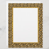 Großartiges Leopard Print Border Stationery - Gold (Vorne/Hinten)