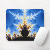 Großartiges Mandelbrot Blue Black Gold Fraktal Mousepad (Mit Mouse)