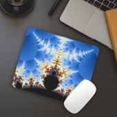 Großartiges Mandelbrot Blue Black Gold Fraktal Mousepad