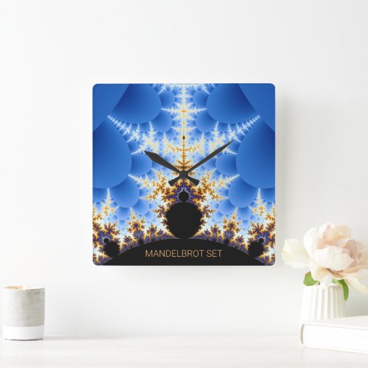 Großartiges Mandelbrot-Fraktal Quadratische Wanduhr (Zuhause)