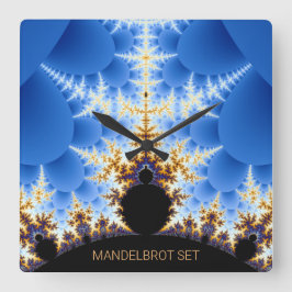 Großartiges Mandelbrot-Fraktal Quadratische Wanduhr