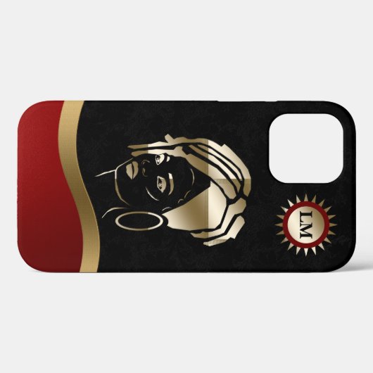 Großartiges Mit Monogramm afrikanisches Königin iP Case-Mate iPhone Hülle (Rückseite (Horizontal))