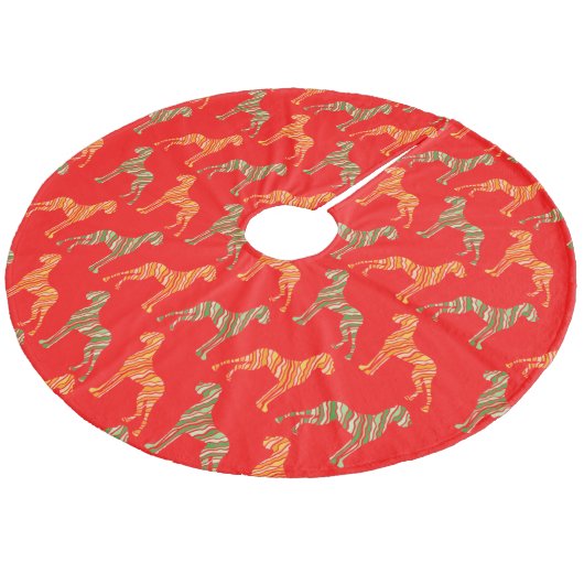 großartiges Muster Fleece Weihnachtsbaumdecke (Schrägansicht)