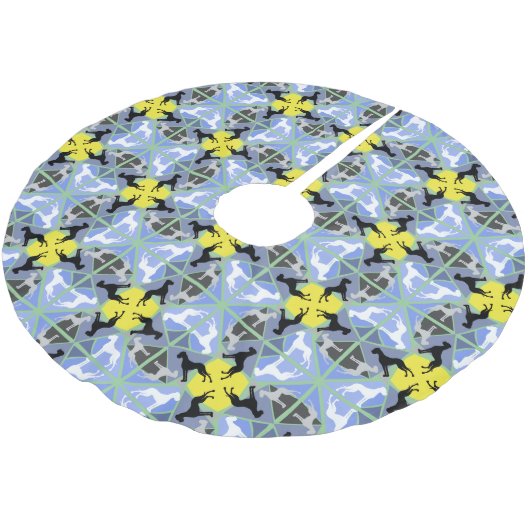 großartiges Muster Polyester Weihnachtsbaumdecke (Schrägansicht)