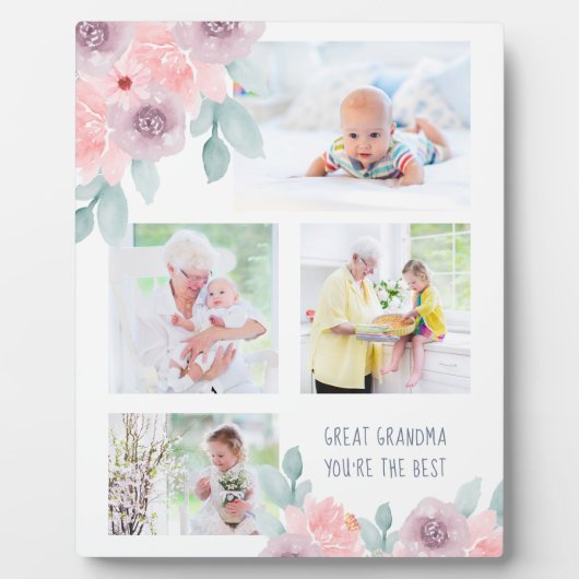 Großartiges Oma Sie sind die beste 4 Foto Rosa Blu Fotoplatte (Vorderseite)