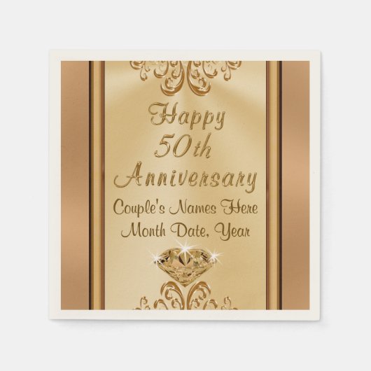 Großartiges Personalisiertes 50-jähriges Jubiläum Serviette (Vorderseite)