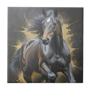 großartiges schwarzes Pferd Fliese