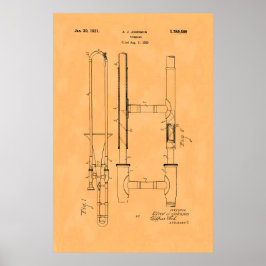 Großartiges Vintages Trombone-Patent Poster
