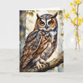 Großartiges Waldhuhn auf den Blätter der Baumzweig Karte (Gelbe Blume)