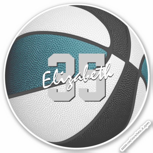 Großauftrag oder Single aquamariner Basketball Aufkleber (Vorderseite)