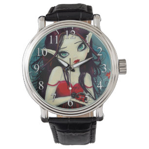 Großaugen-Marienkäfer-Feenkunst-Fantasy Armbanduhr