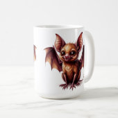 Großäugige Halloween-Fledermaus-Maskottchenfigur � Kaffeetasse (VorderseiteRechts)