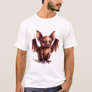Großäugige Halloween-Fledermaus-Maskottchenfigur � T-Shirt