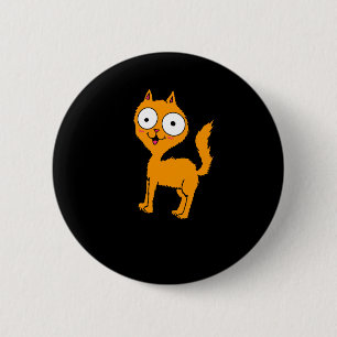 Großäugige Zeichentrick-Katze Button