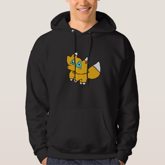 Großäugiger Cartoon-Fuchs Hoodie (Vorderseite)