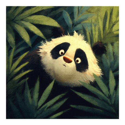 Großäugiger Panda Laub Blick Fotodruck (Vorne)