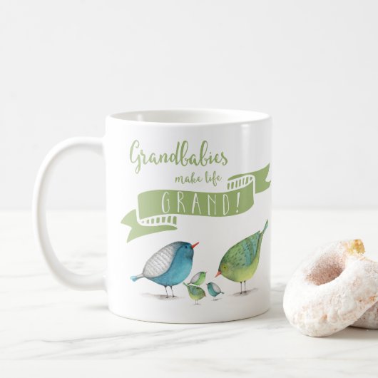 Großbabys erschaffen Leben GRAND Birds Kaffeetasse (Mit Donut)
