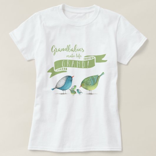 Großbabys erschaffen Leben GRAND Birds T-Shirt (Design vorne)
