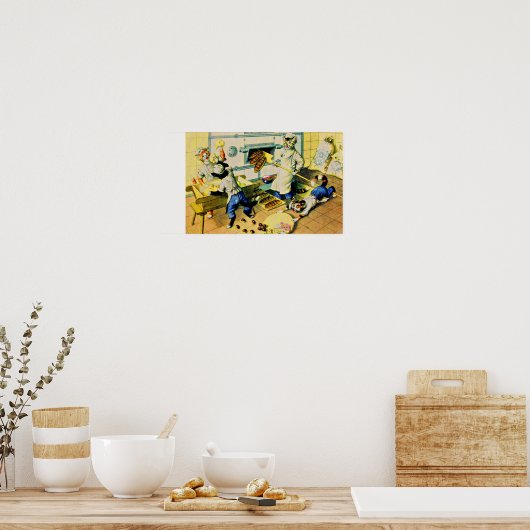 Großbackkatzen Poster (Küche)