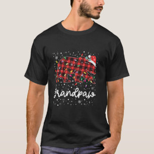 Großbär Roter Karierter Weihnachtsfeier Pajama Mer T-Shirt