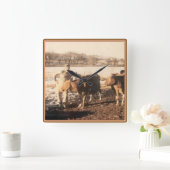 Großbauernhof Quadratische Wanduhr (Zuhause)