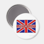 "Großbritannien"-Ambigramm auf britischer Flagge Magnet (Vorderseite/Rückseite)