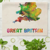 Großbritannien-Aquarell-Karte Handtuch (Gefaltet)