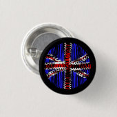 Großbritannien auf Schwarzem Button (Vorne & Hinten)