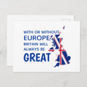 GROSSBRITANNIEN BREXIT EUROPA FEIERTAGSPOSTKARTE (Vorne/Hinten)