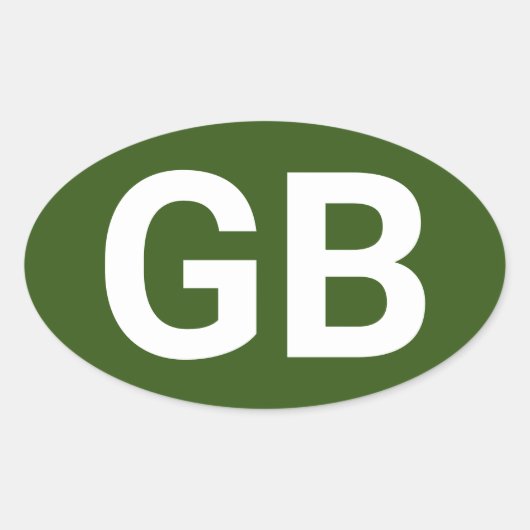 Großbritannien Euro/Grün Ovaler Aufkleber (Vorderseite)