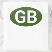 Großbritannien Euro/Grün Ovaler Aufkleber (Tasche)