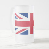 Großbritannien-Flagge Mattglas Bierglas (Vorderseite Links)