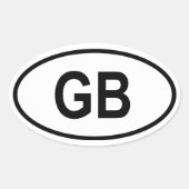 Großbritannien "GB" Ovaler Aufkleber (Vorderseite)