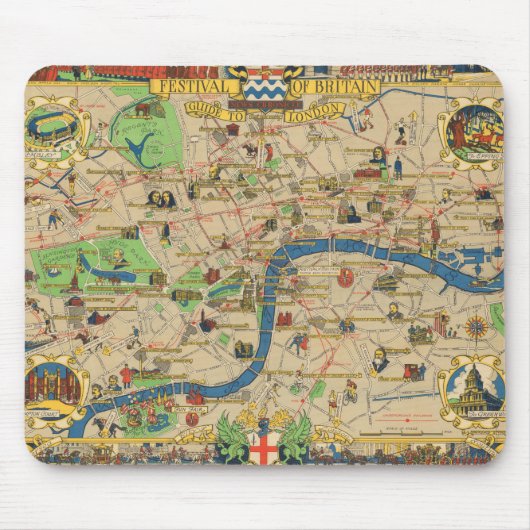 Großbritannien: Leitfaden zu London Map Mousepad (Vorne)