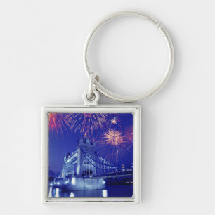 Großbritannien, London. Feuerwerk über dem Tower Schlüsselanhänger