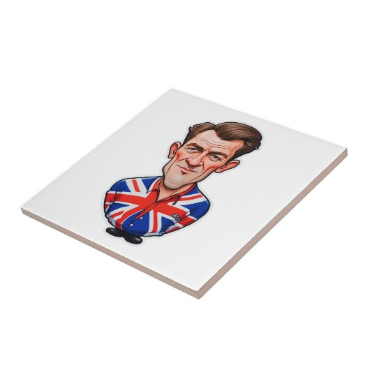 Großbritannien Männerkarikatur mit Flagge der Unio Fliese (Seite)