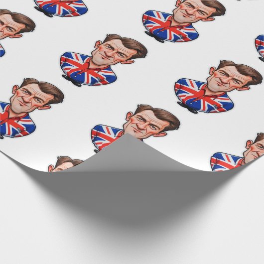 Großbritannien Männerkarikatur mit Flagge der Unio Geschenkpapier (Ecke)