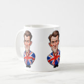Großbritannien Männerkarikatur mit Flagge der Unio Kaffeetasse (Vorderseite Links)