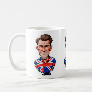 Großbritannien Männerkarikatur mit Flagge der Unio Kaffeetasse