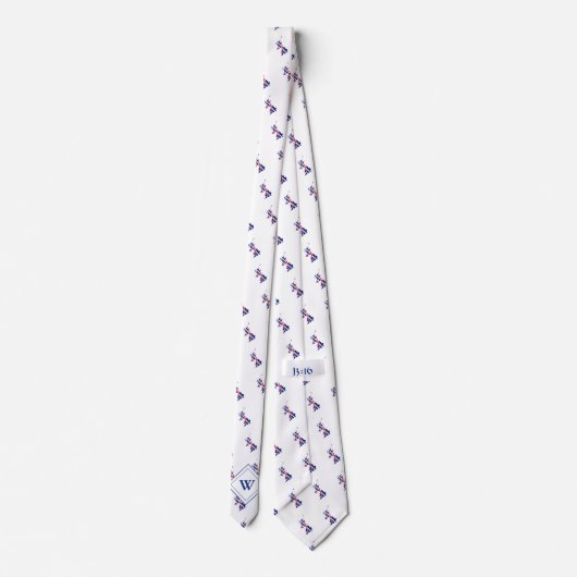 GROSSBRITANNIEN - Monogramm Christlicher Schrift Krawatte (Rückseite)