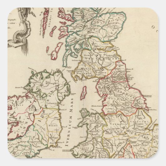 Großbritannien Quadratischer Aufkleber (Vorderseite)
