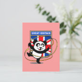 Großbritannien Rhythmische Gymnastik Panda Postkarte (Stehend Vorderseite)