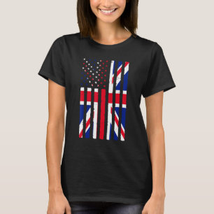 Großbritannien Roots USA Flaggenerbe Hälfte Britis T-Shirt