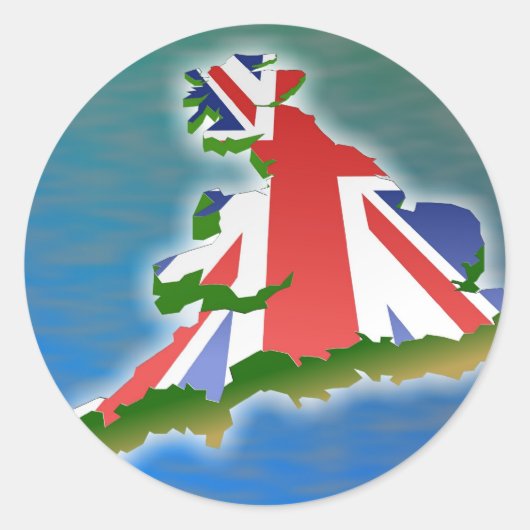 Großbritannien Runder Aufkleber (Vorderseite)