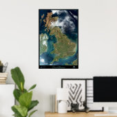 Großbritannien-Satellitenposter Poster (Heimbüro)