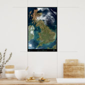 Großbritannien-Satellitenposter Poster (Küche)